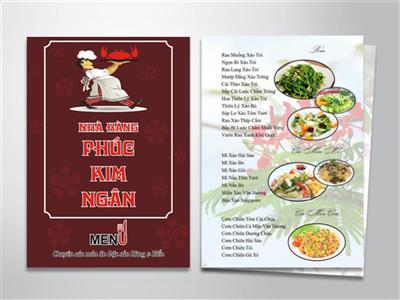 Mẫu menu - thực đơn nhà hàng Phúc Kim Ngân